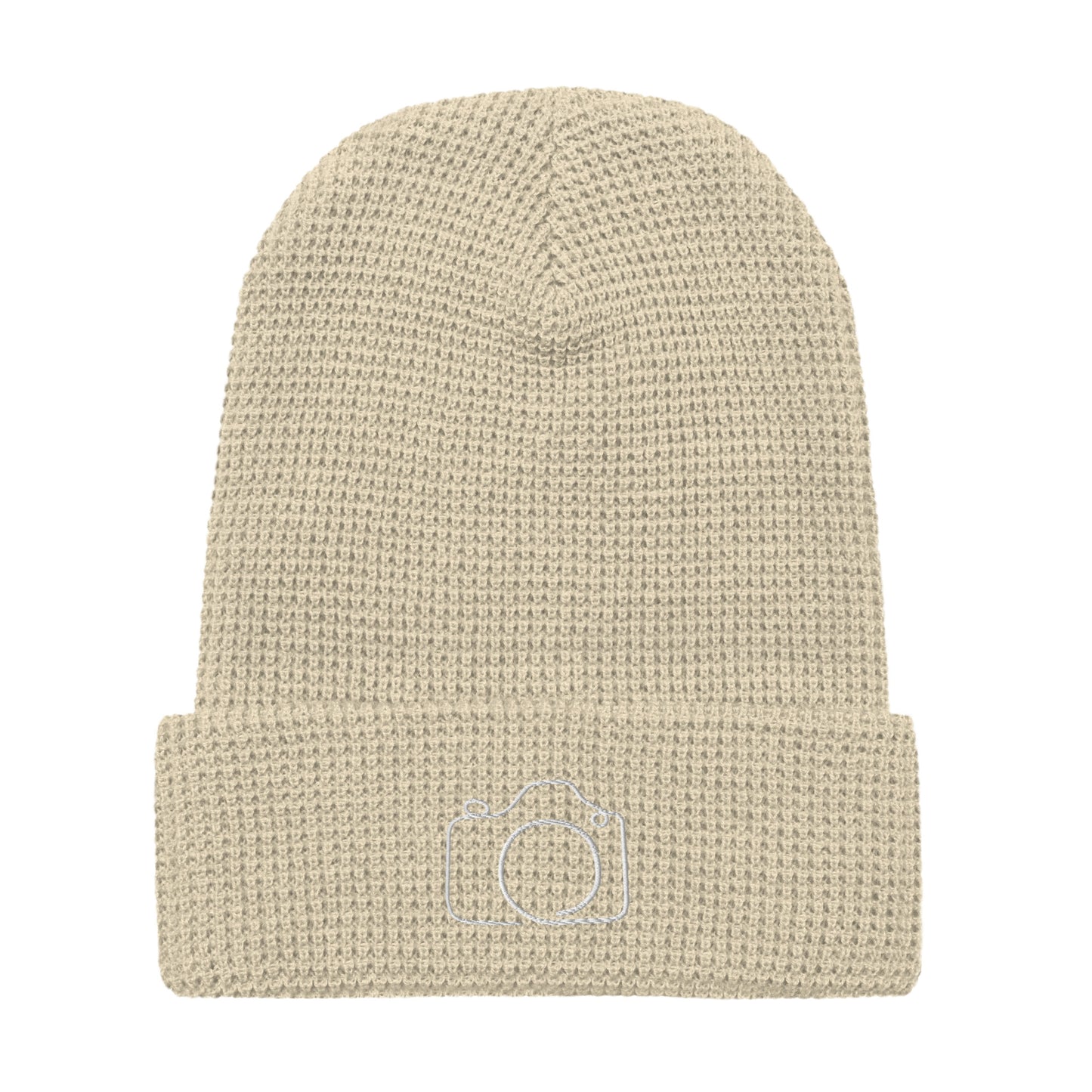 Waffle Knit Embroidered Beanie