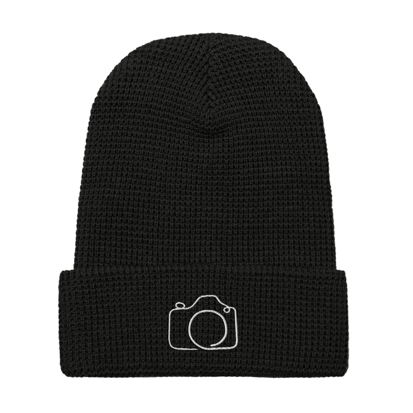 Waffle Knit Embroidered Beanie