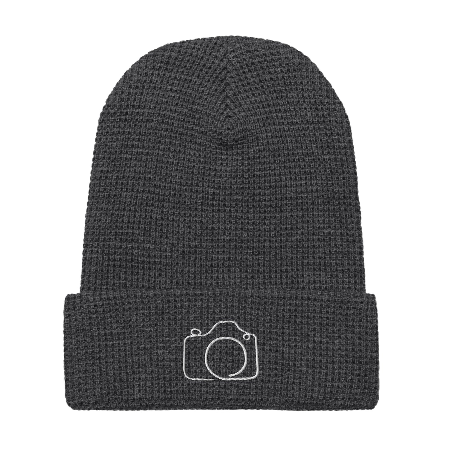 Waffle Knit Embroidered Beanie