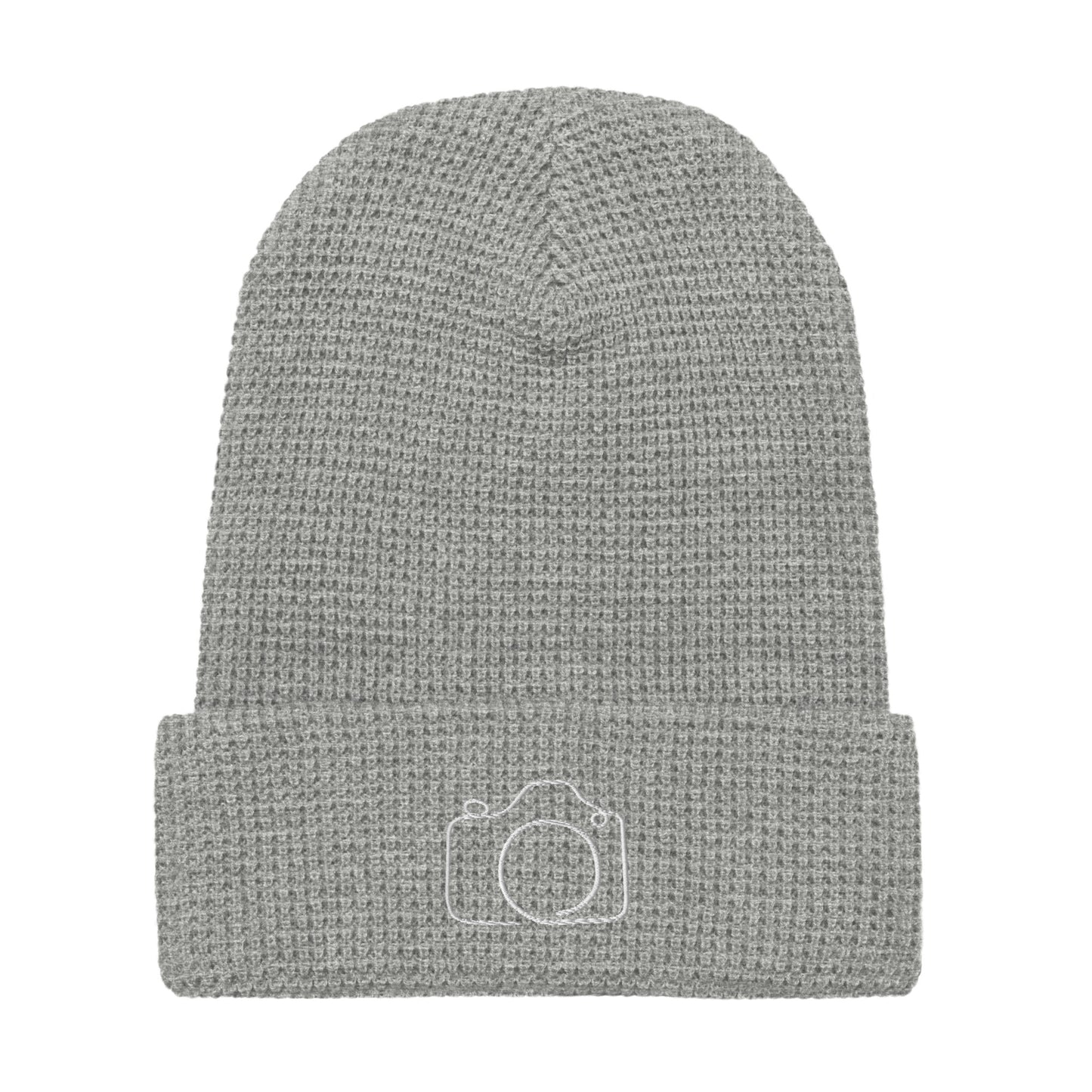 Waffle Knit Embroidered Beanie