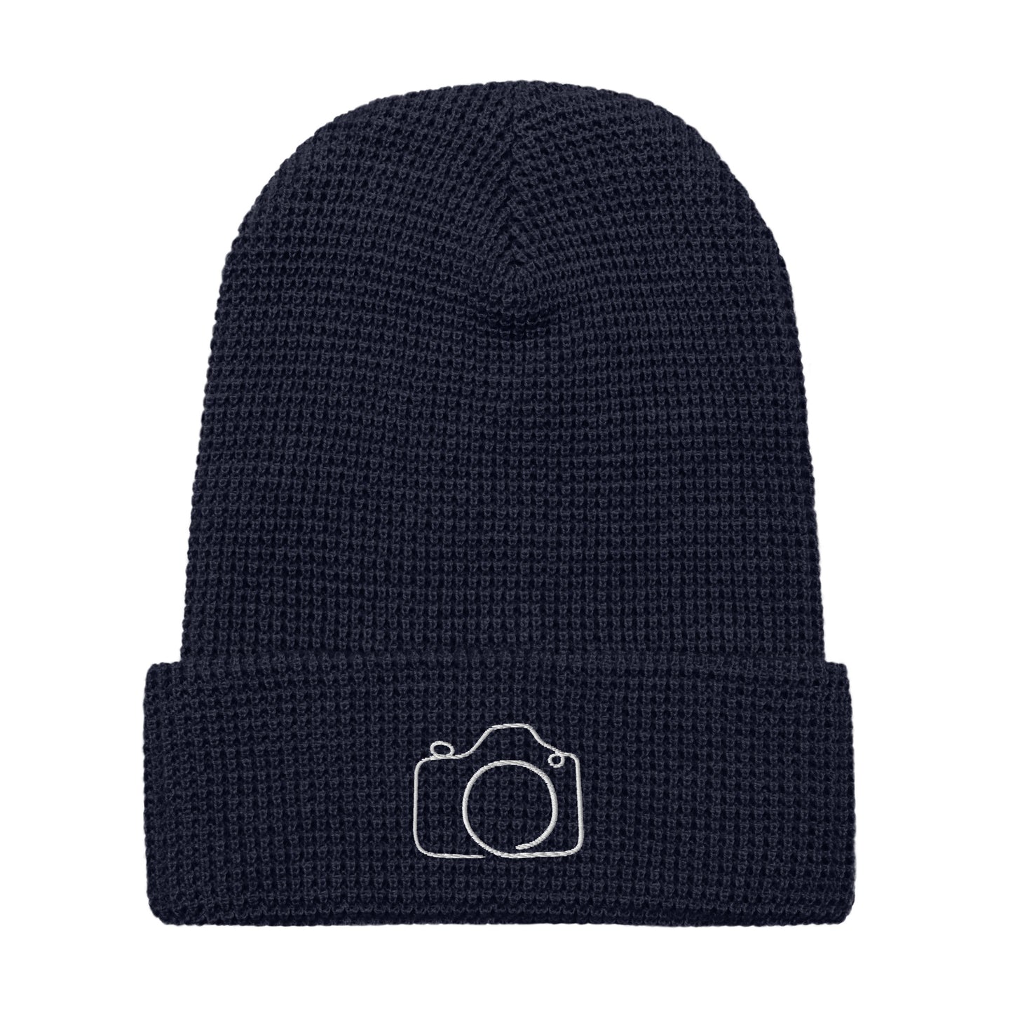 Waffle Knit Embroidered Beanie