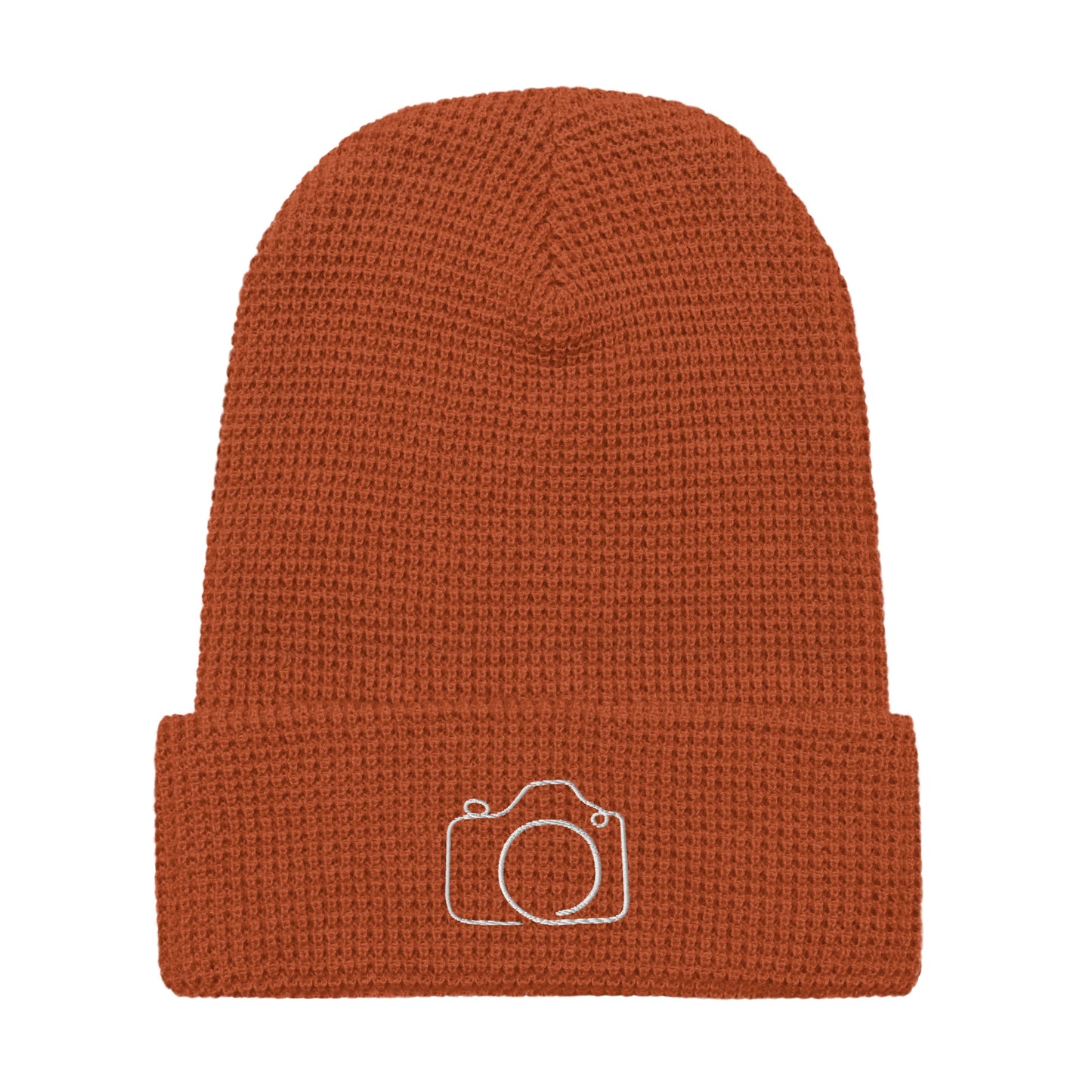 Waffle Knit Embroidered Beanie